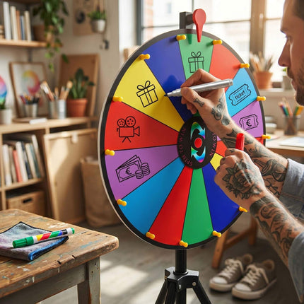 60 cm Multicoloured Prize Wheel with Stand