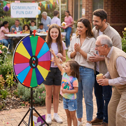 60 cm Multicoloured Prize Wheel with Stand