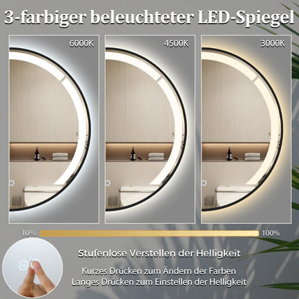 60 cm Round LED Bathroom Mirror with Anti-Fog Feature