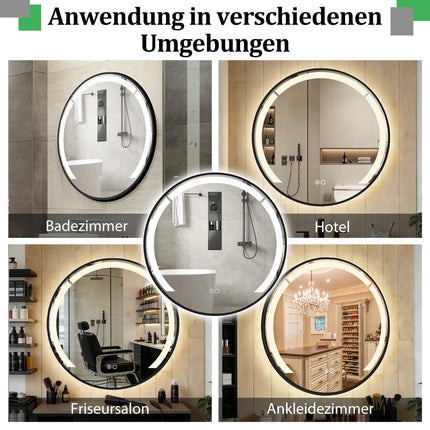 60 cm Round LED Bathroom Mirror with Anti-Fog Feature