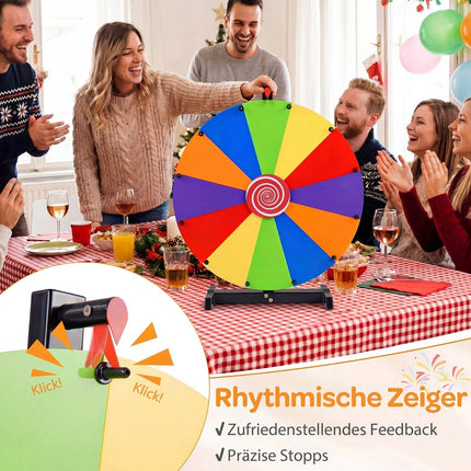 60cm Tabletop Prize Wheel with Stand – 12 Slots, Multi-Color