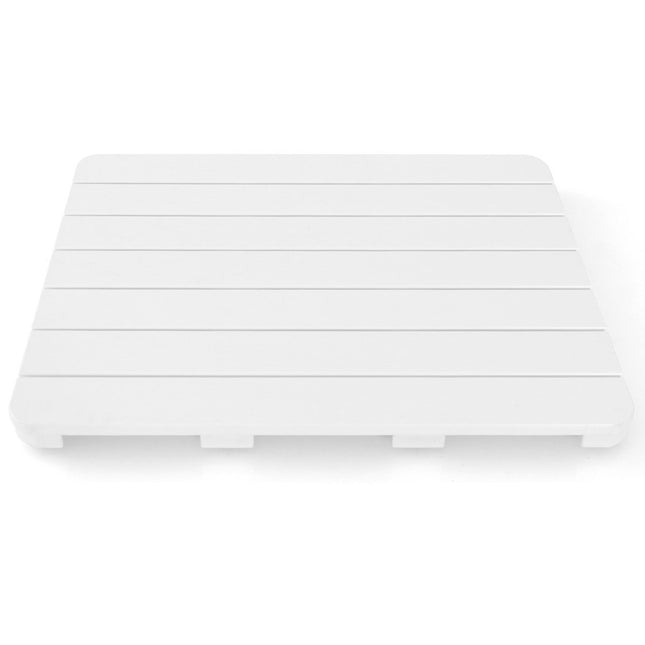 Toiletmat 60 x 48 cm van heupenhoutdesign, badmat, belastbaar tot 150 kg, badmat, corrosiebestendig, roestvrij, duurzaam, wit