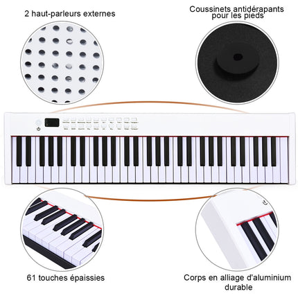 61-Key Digital Keyboard Piano with Case, Weighted Keys