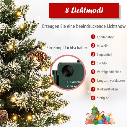 64 cm Snow-Flocked Mini Christmas Tree with LED Lights