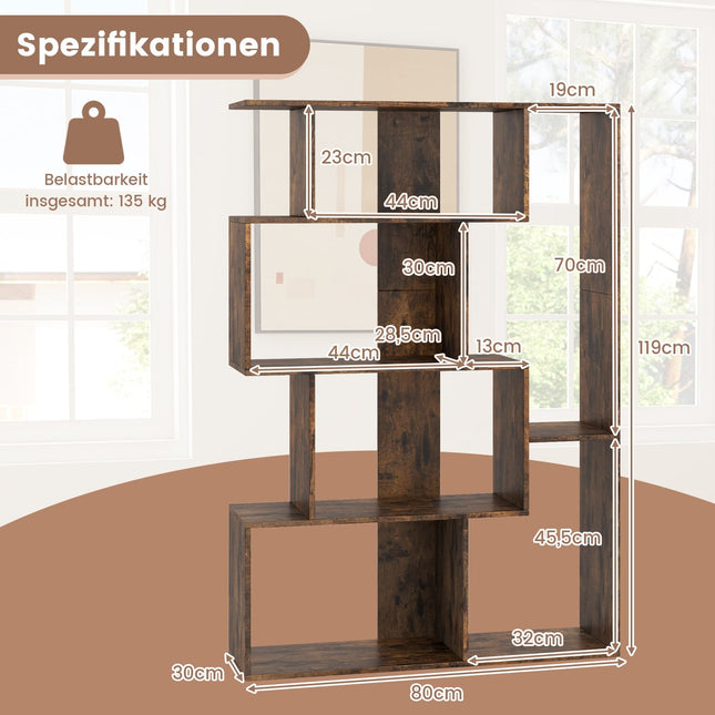 6-Cube Bookshelf with Anti-Tip Safety, Modern Design