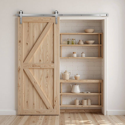6FT Sliding Barn Door Hardware Kit, 330 lb Capacity
