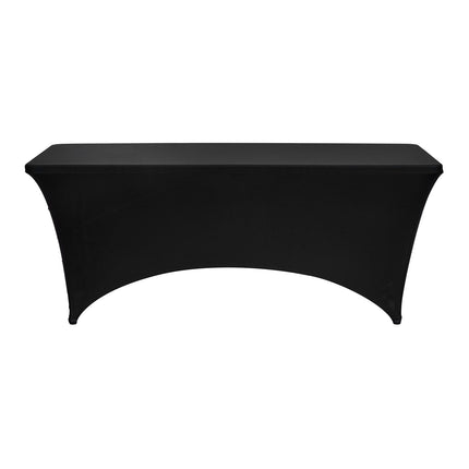 6 Ft Fitted Stretch Spandex Tablecloths, Black 3 Pack
