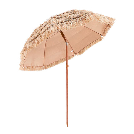 6 Ft Tiki Thatched Patio Umbrella With Tilt, 8-Rib