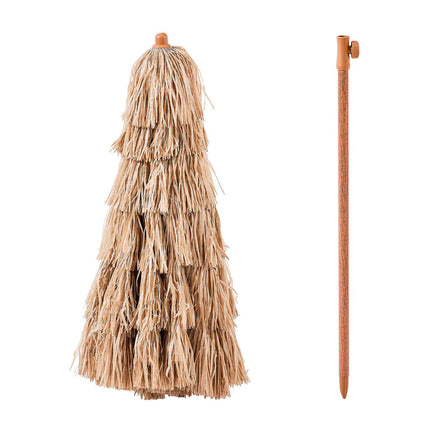 6 Ft Tiki Thatched Patio Umbrella With Tilt, 8-Rib
