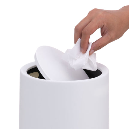6L Plastic Bathroom Bin with Swing Lid