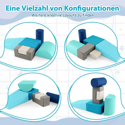 6 PCS. Foam building blocks Giant building blocks for running around and climbing Soft building blocks made of navy blue foam