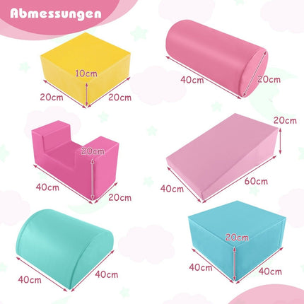 6 PCS. Foam building blocks, giant building blocks for running around and climbing, dark pink