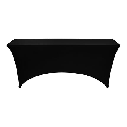 6-Pack Fitted Spandex Tablecloths for 6-Ft Tables, Black