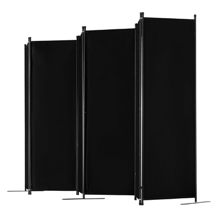 6-Panel Folding Room Divider, Oxford Privacy Screen, Black