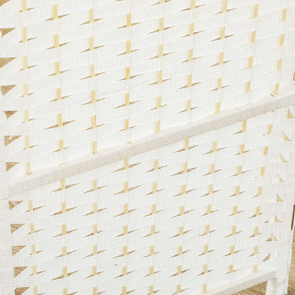 6-Panel Folding Room Divider, White Polypropylene