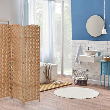 6-Panel Natural Folding Room Divider