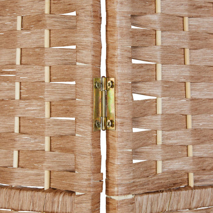 6-Panel Natural Folding Room Divider