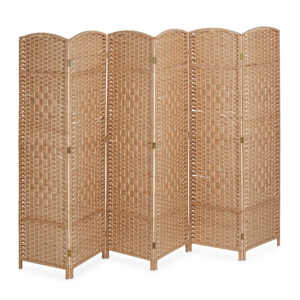 6-Panel Natural Folding Room Divider