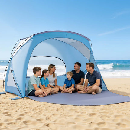 6-Person Beach Tent, UPF 50 Sun Shelter With Carry Bag