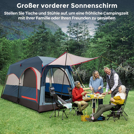 6-Person Camping Tent with Divider & Rainfly, Blue