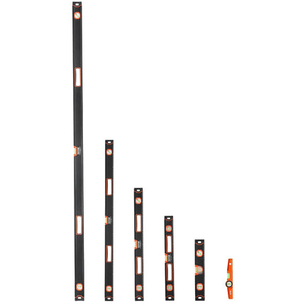 6-Piece Aluminum Box Level Set, 10–78 Inch, Magnetic