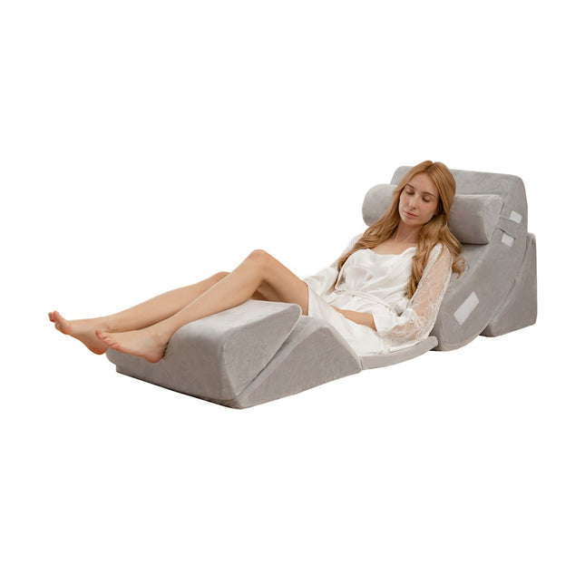 6-Piece Memory Foam Wedge Pillow Set for Pain Relief