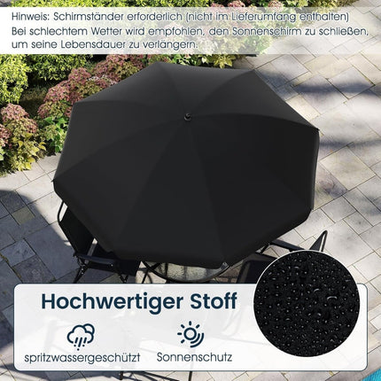 6-Piece Outdoor Dining Set with Umbrella & Folding Chairs