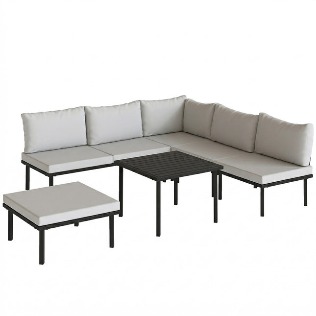 6-Piece Outdoor Lounge Set for 5-6 People with Table