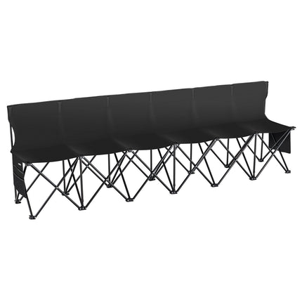6-Seat Folding Soccer Bench With Backrest, Carry Bag