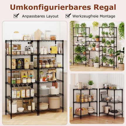 6-Tier Adjustable Metal Storage Shelf – Heavy Duty
