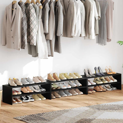 6-Tier Black Shoe Rack with Anti-Tipping Device