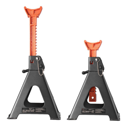 6-Ton Jack Stands Pair, Double Locking, 14.6-22.8 In