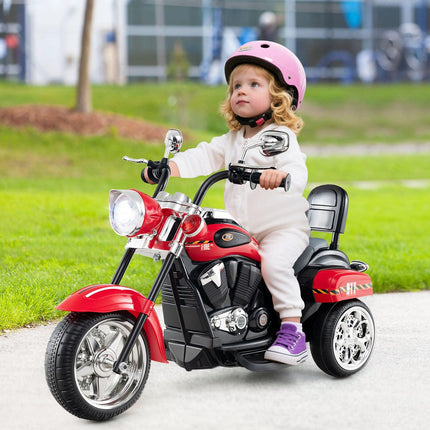 6V Kids Electric Motorcycle with Lights & Sound, Red