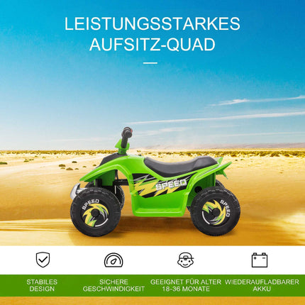 6V Kids Electric Quad Bike, Green – Ages 1.5-3, Up to 20kg