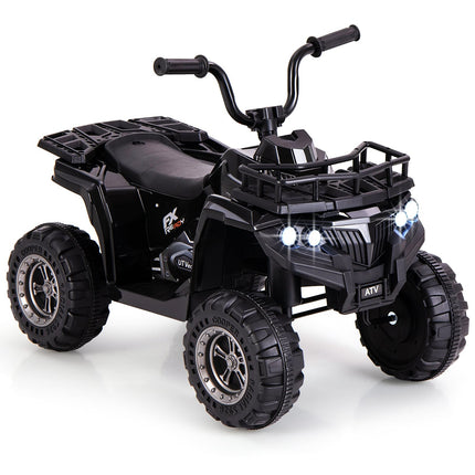 6V Kids Electric Quad with MP3 & LED Lights, Black