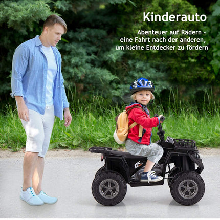 6V Kids Electric Quad with MP3 & LED Lights, Black