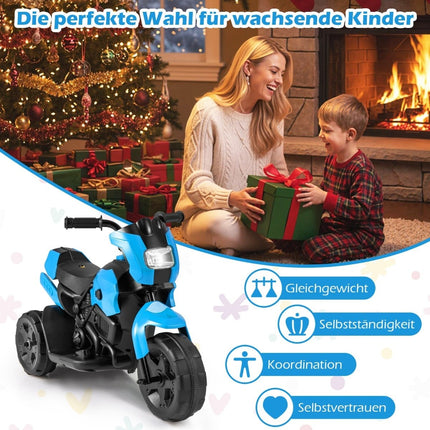 6V Kids Electric Ride-On Motorcycle, 3-Wheel, LED Lights