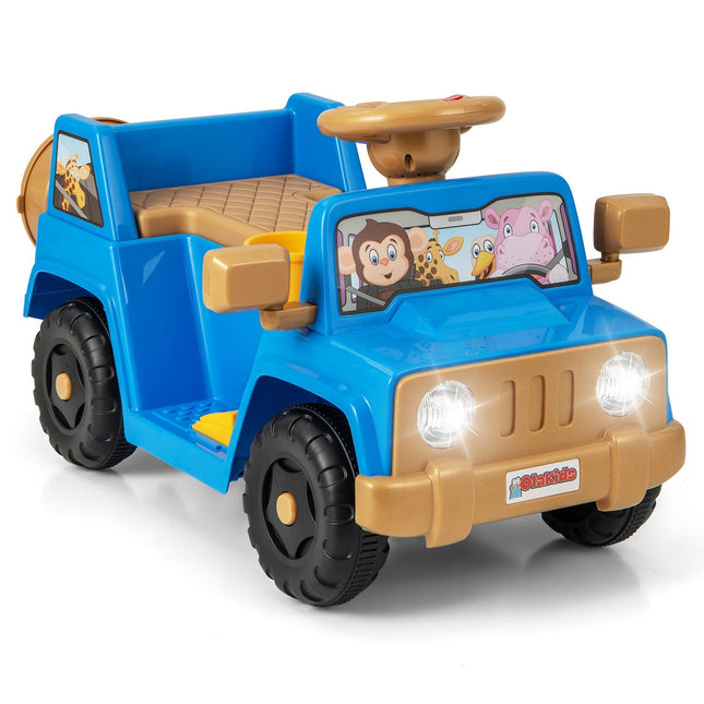 6V Kids Ride-On Car with Sound Effects, Blue