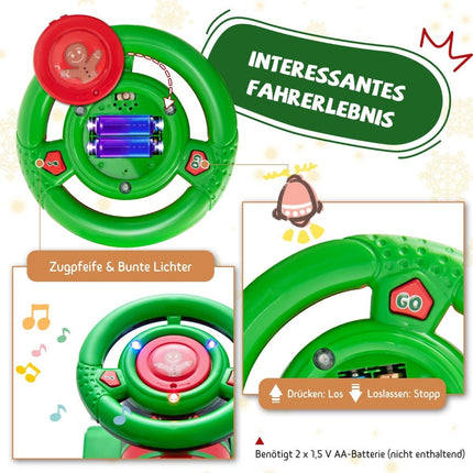 6V electric ride-on children's train with 16 rail pieces for children aged 3 and over. Green