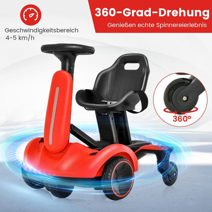 6V go-kart electric drift car for children electric go-kart with 2-way adjustable seat red