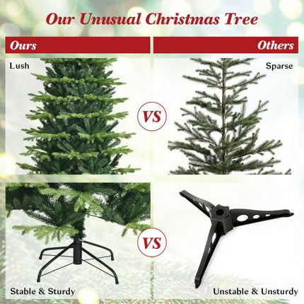 6ft Artificial Christmas Tree, Hinged, Metal Stand
