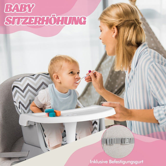 6-in-1 Baby High Chair High Chair &amp; Dining chair &amp; Learning table baby chair combination high chair gray and white