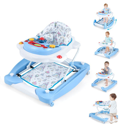 6-in-1 Baby Walker with Removable Playboard, Blue