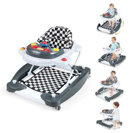 6-in-1 Baby Walker with Removable Playboard, Grey