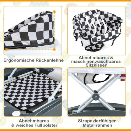 6-in-1 Baby Walker with Removable Playboard, Grey