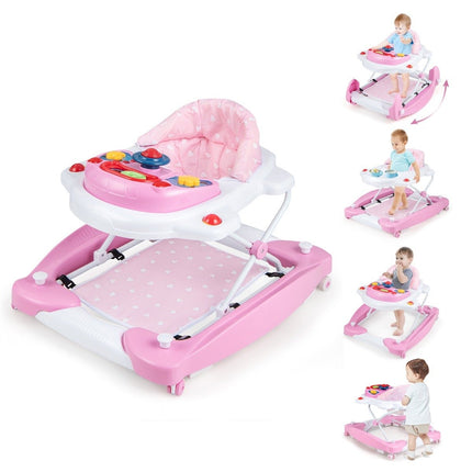 6-in-1 Baby Walker with Removable Playboard, Pink