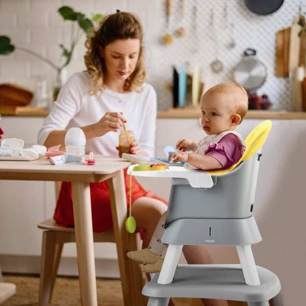 6-in-1 Convertible Baby High Chair, 5-Point Harness, Tray