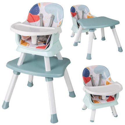 6-in-1 Convertible Baby High Chair with Safety Harness