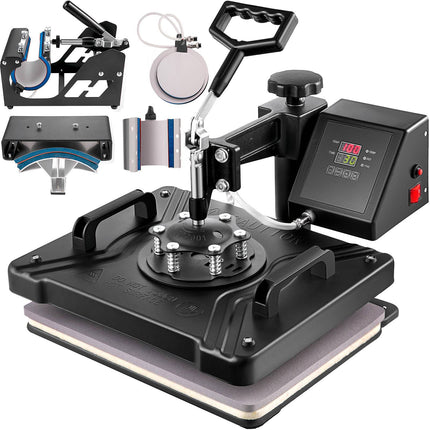 6-in-1 Heat Press Machine, 12x15 In, Shirt Mug Kit