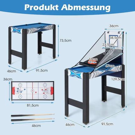 6-in-1 Multi-Game Table: Foosball, Basketball, Billiards